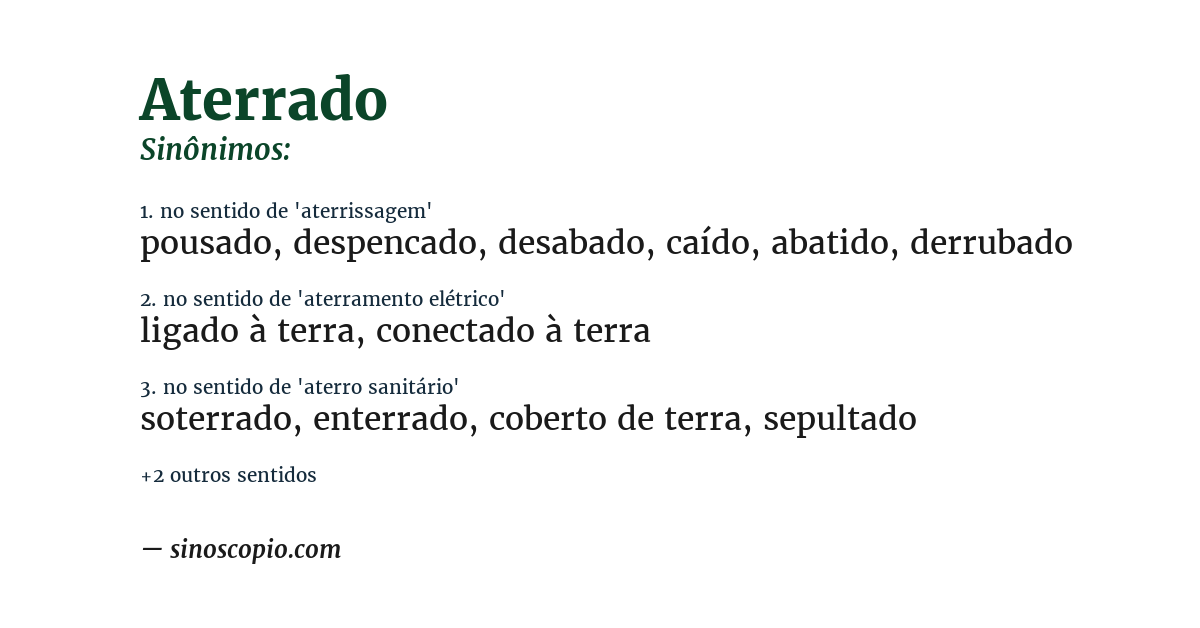 Sinônimo de aterrado