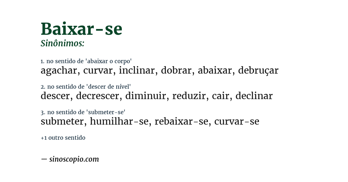 Sinônimo de baixar-se