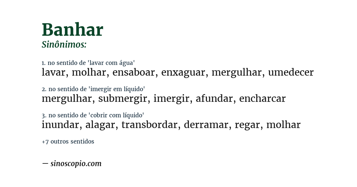 Sinônimo de banhar