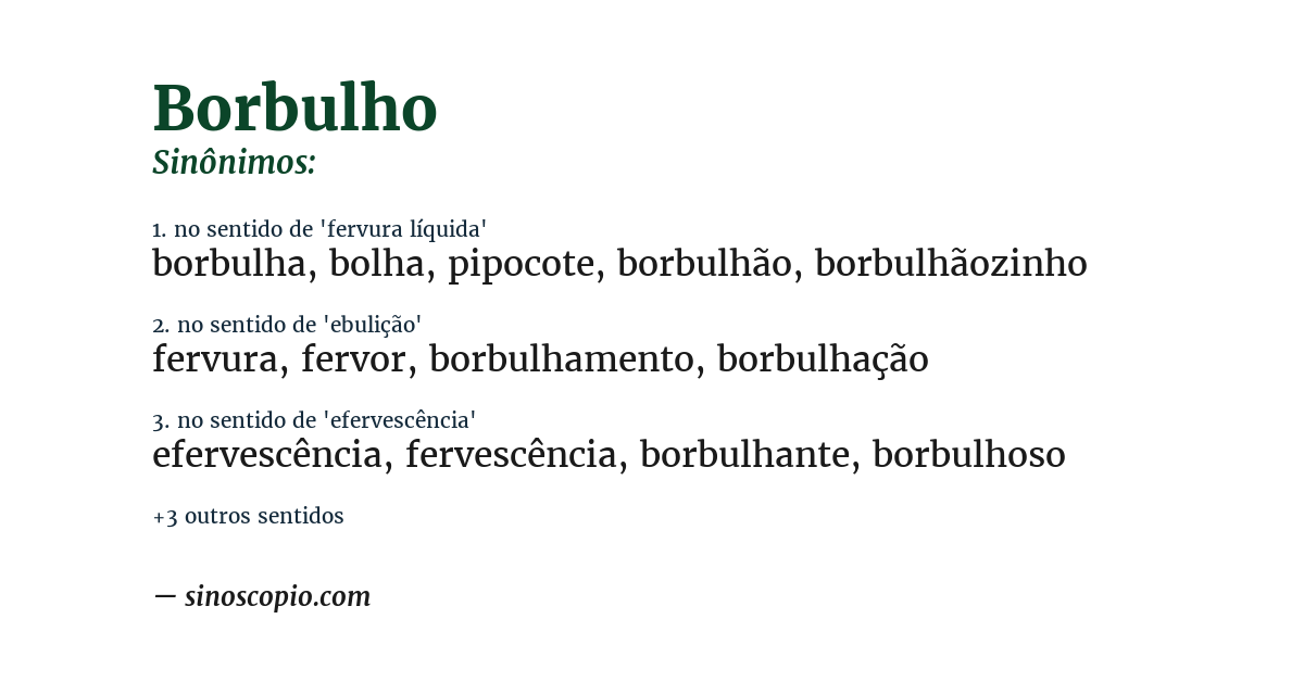 Sinônimo de borbulho