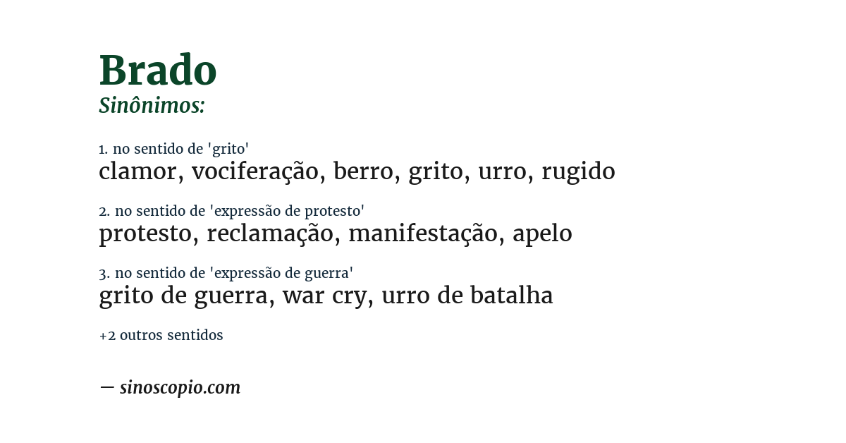 Sinônimo de brado