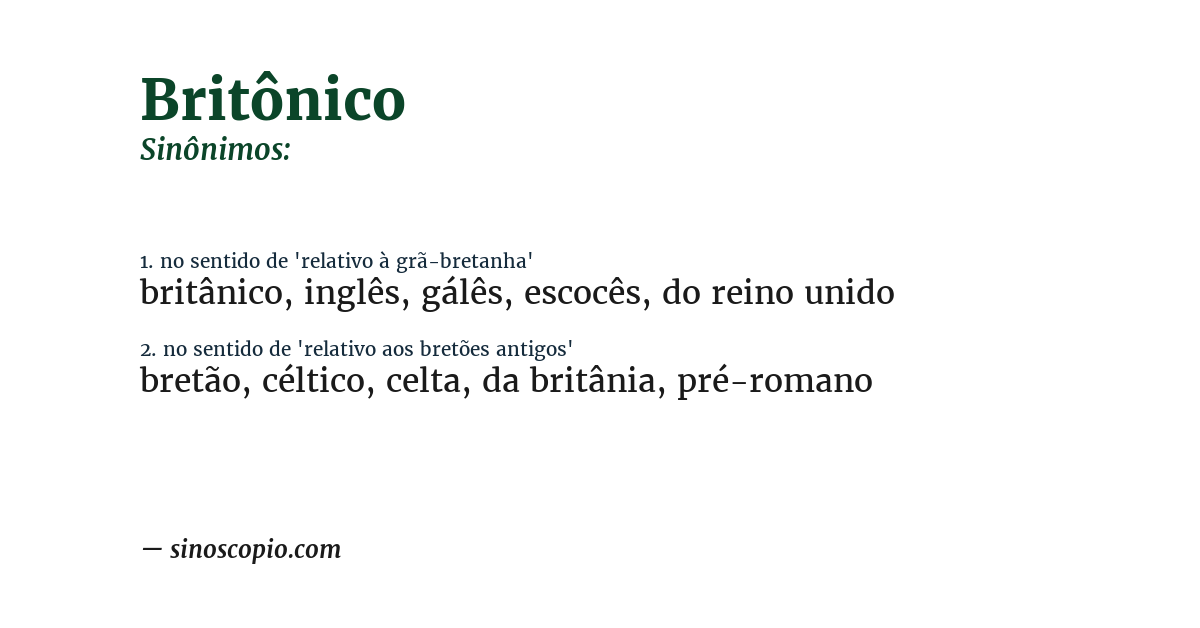 Sinônimo de britônico