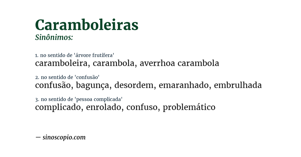 Sinônimo de caramboleiras
