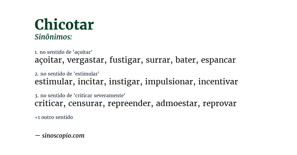 Sinônimo de chicotar