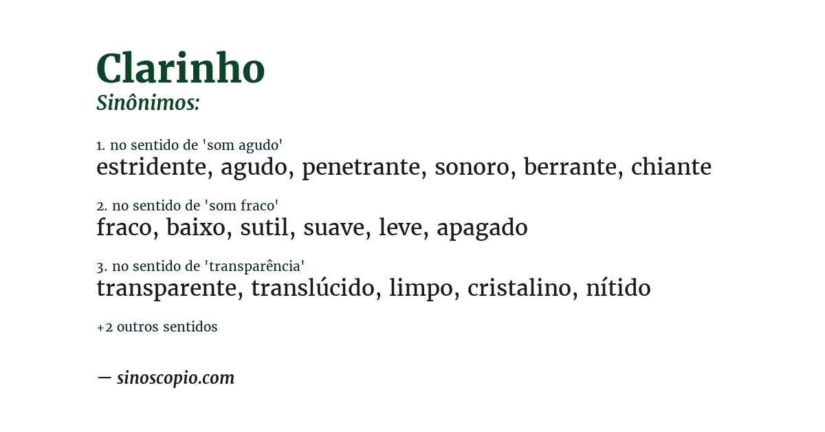 Sinônimo de clarinho