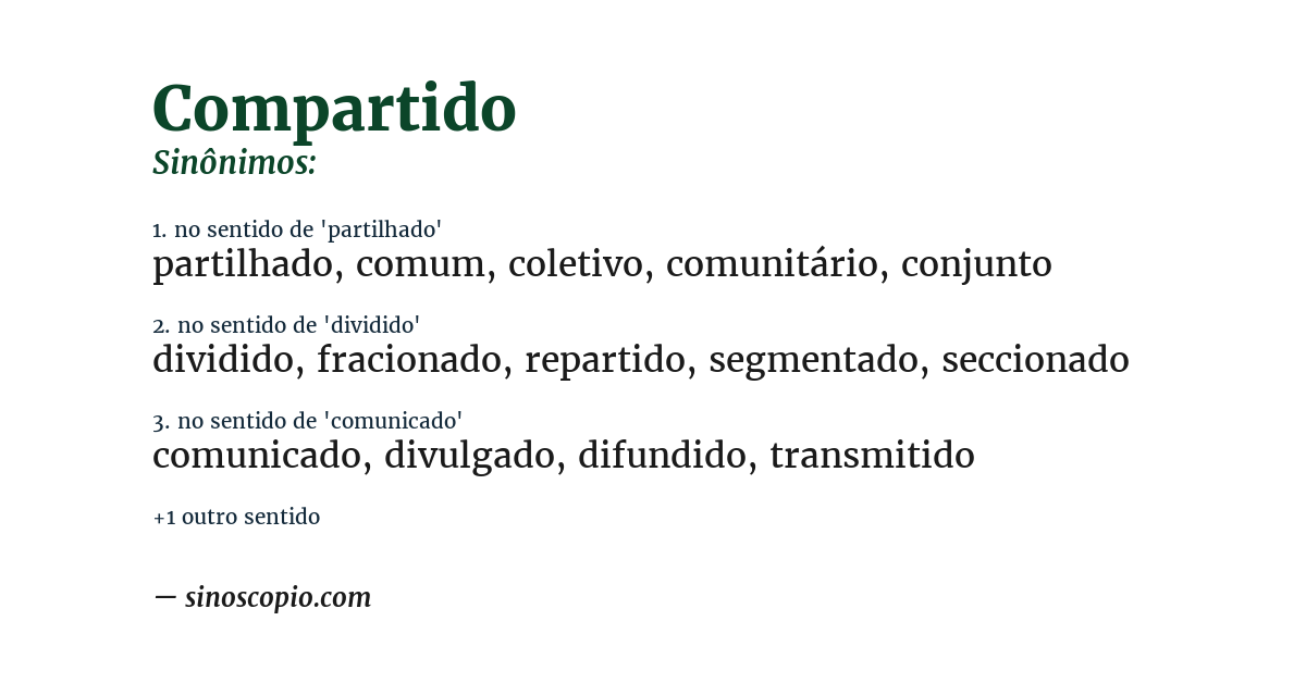 Sinônimo de compartido
