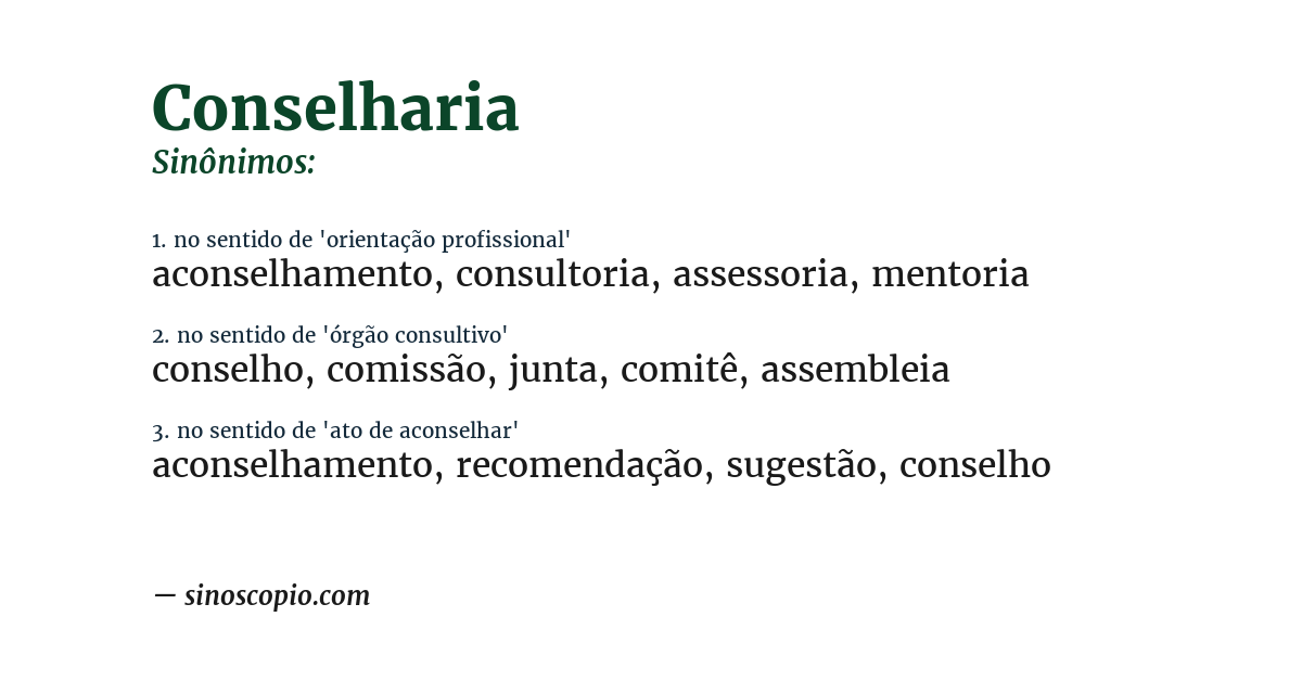 Sinônimo de conselharia