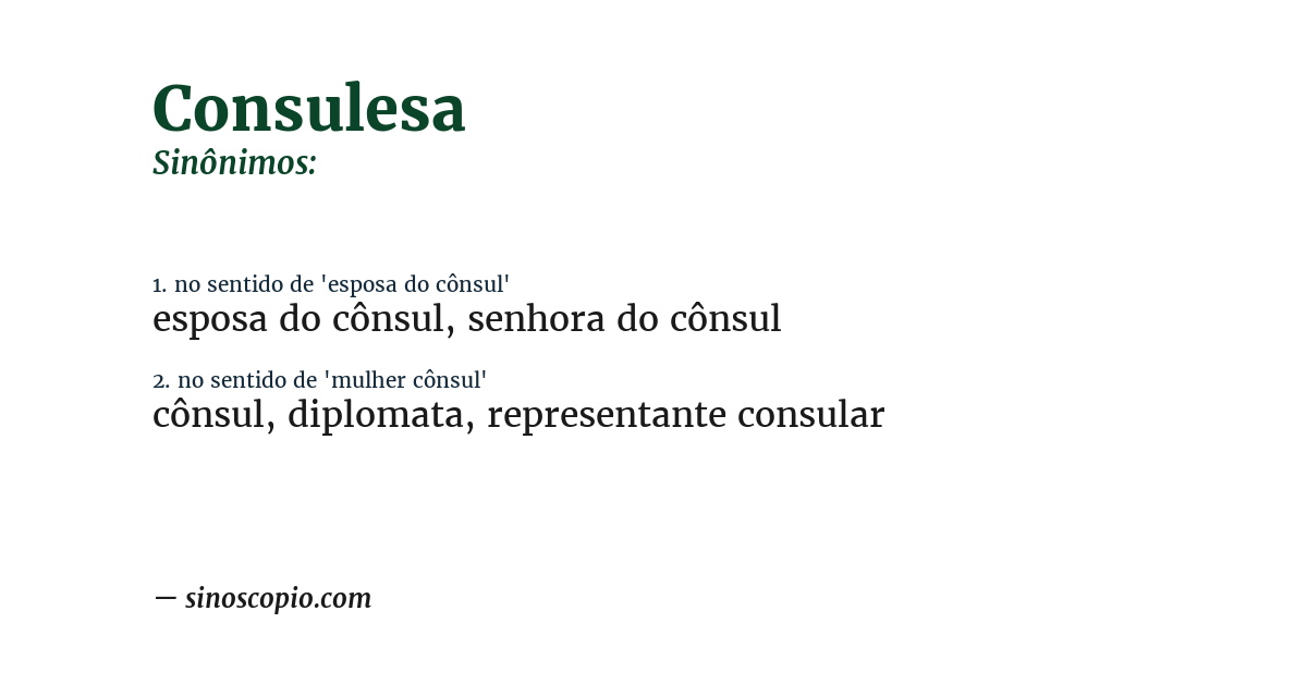 Sinônimo de consulesa