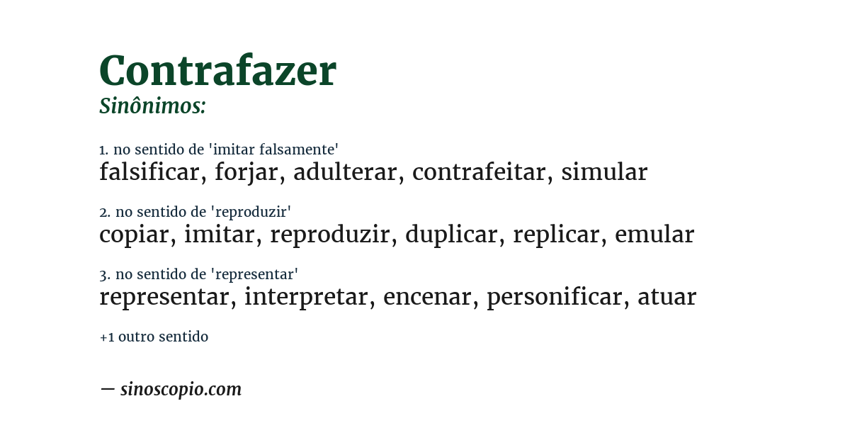 Sinônimo de contrafazer