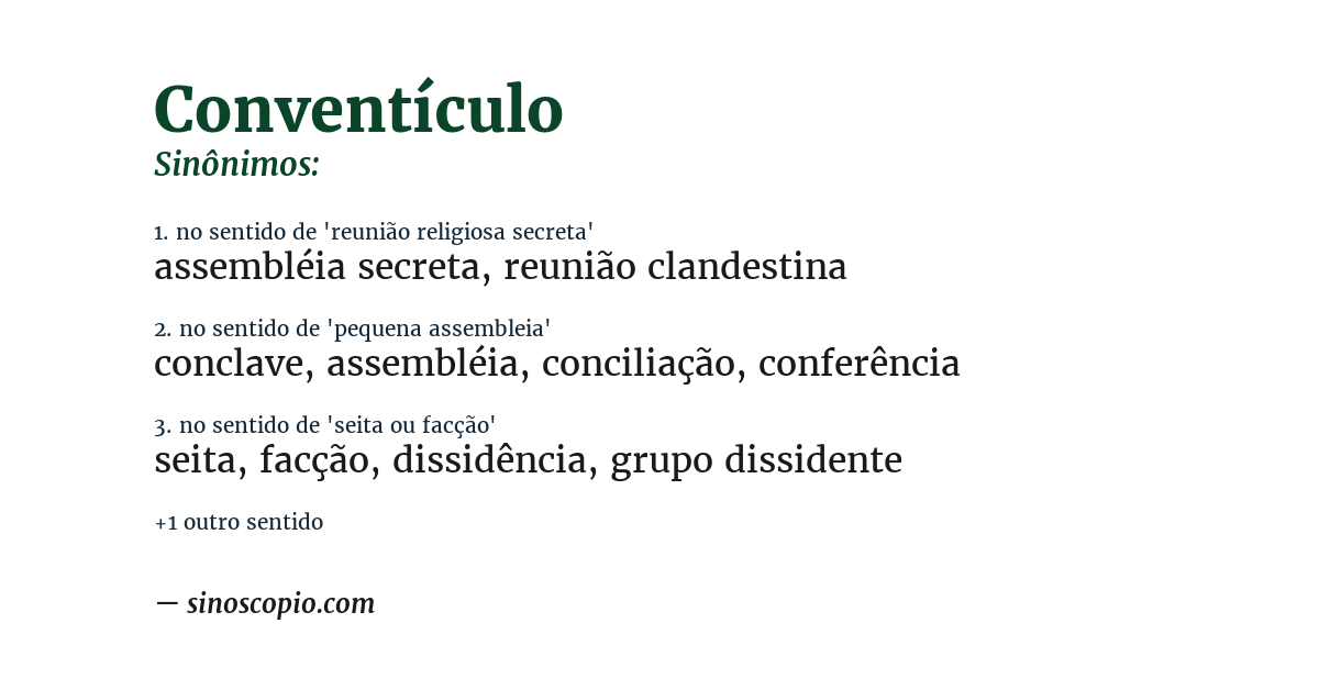 Sinônimo de conventículo