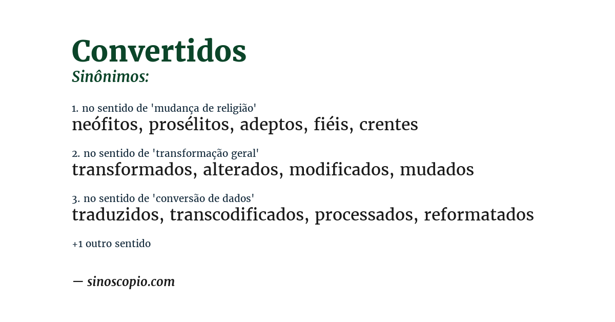 Sinônimo de convertidos