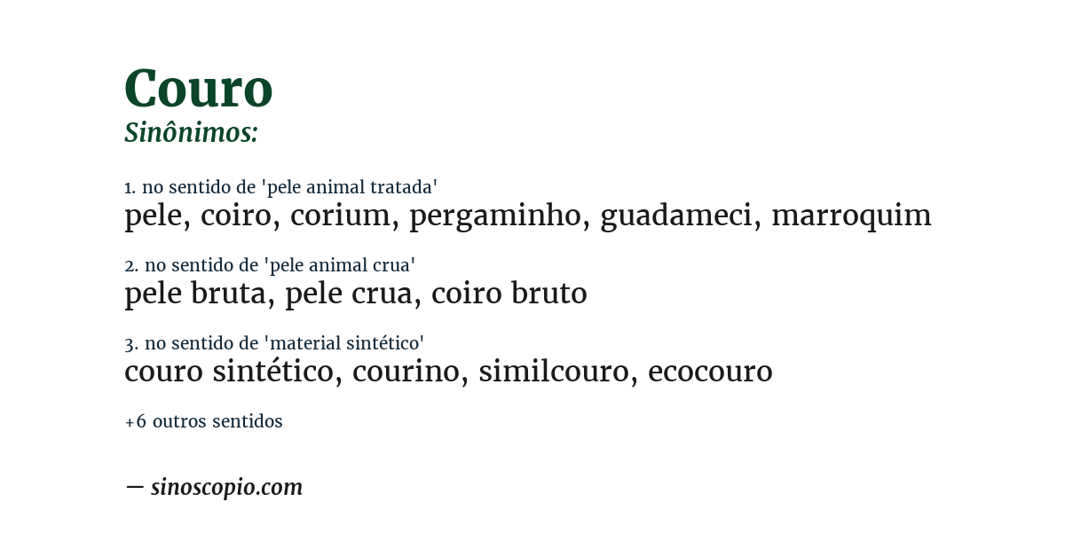 Sinônimo de couro