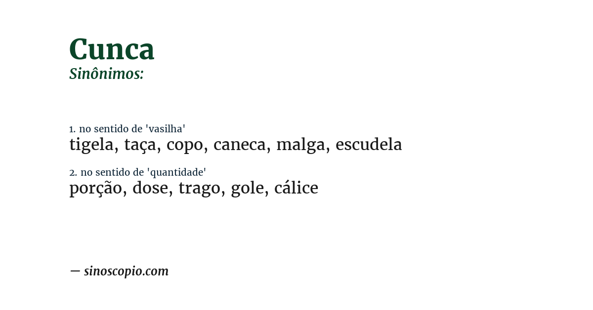 Sinônimo de cunca