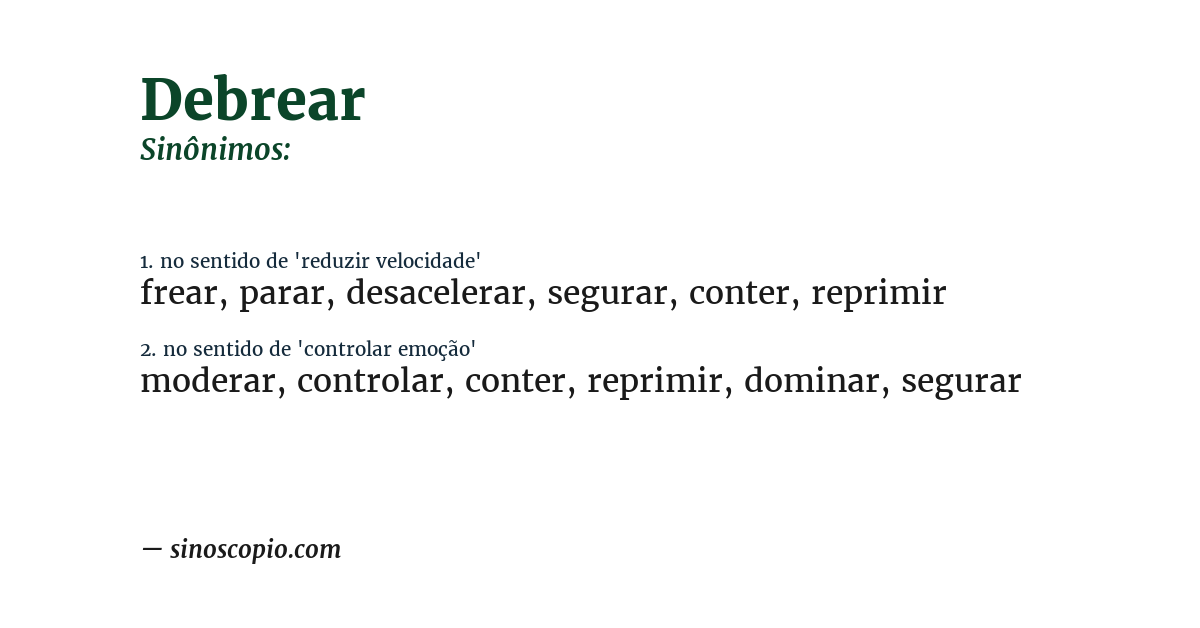Sinônimo de debrear