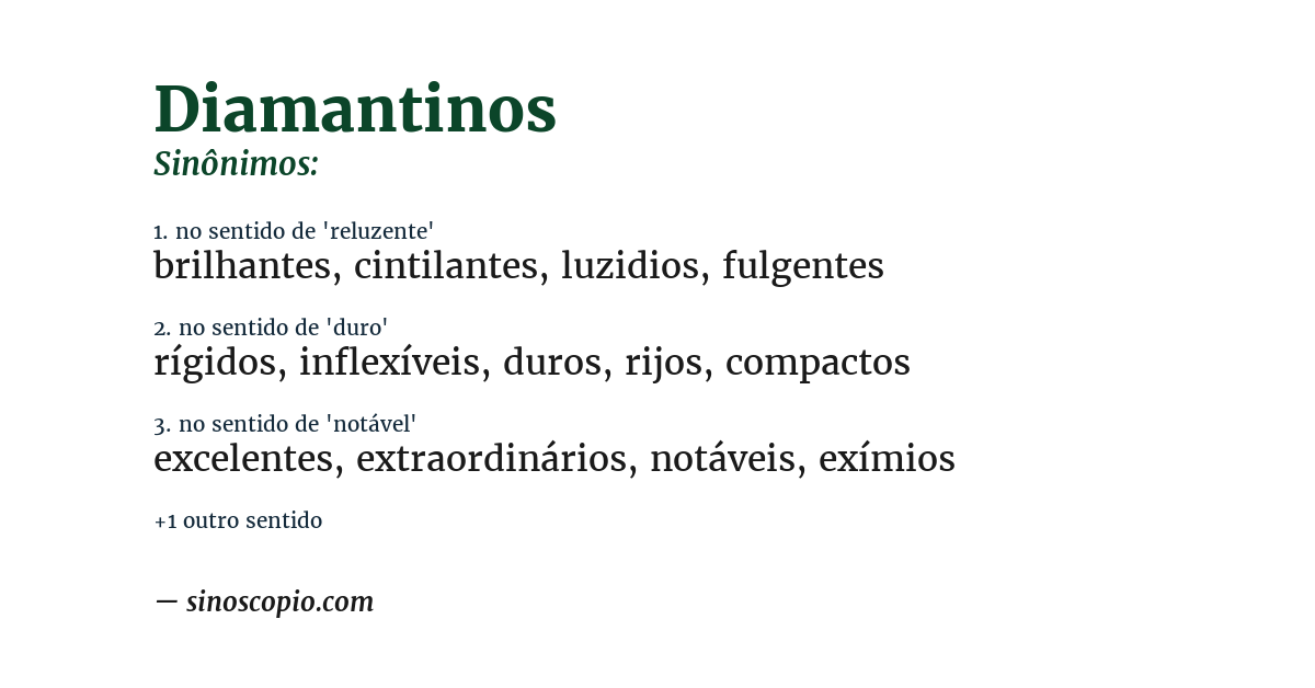 Sinônimo de diamantinos