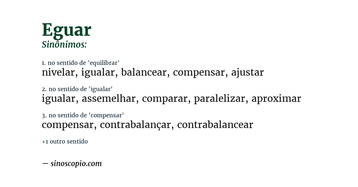 Sinônimo de eguar