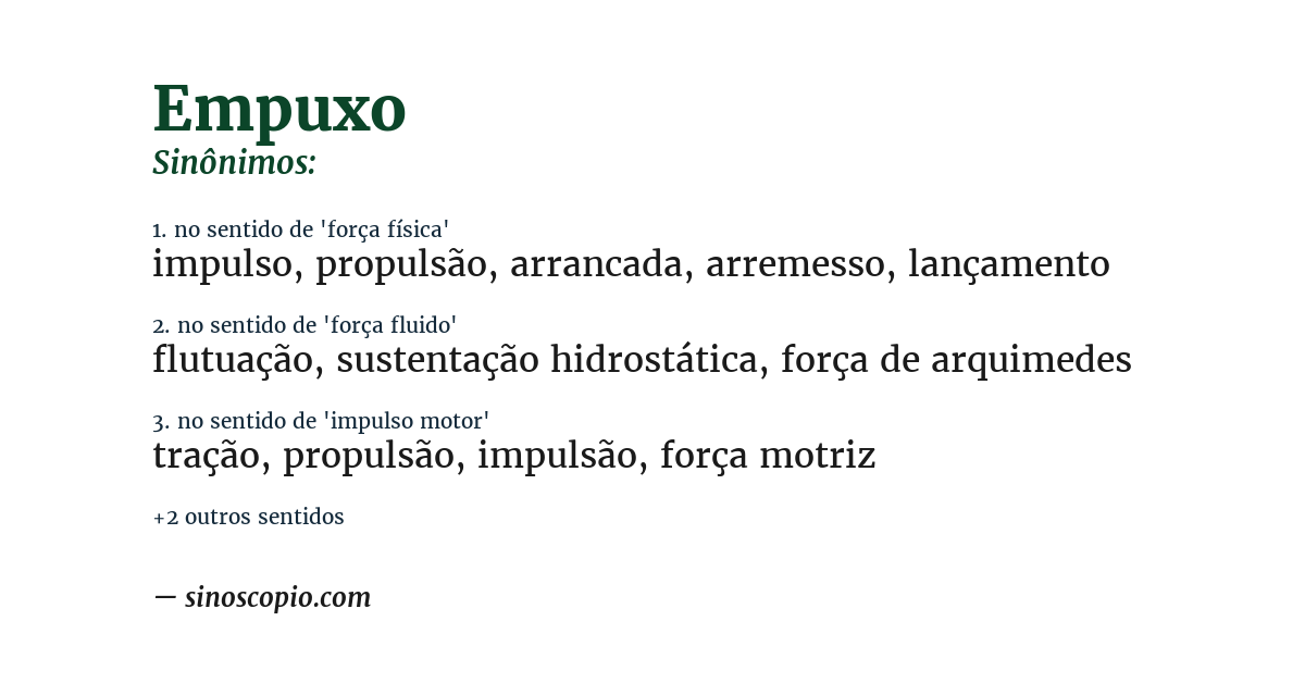 Sinônimo de empuxo