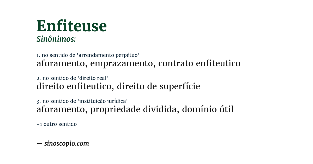 Sinônimo de enfiteuse