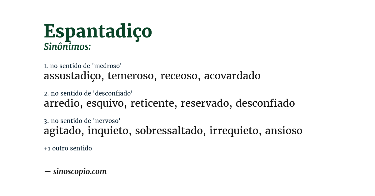 Sinônimo de espantadiço