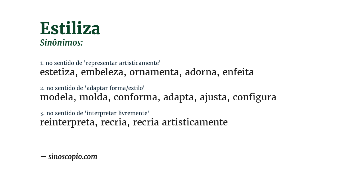 Sinônimo de estiliza