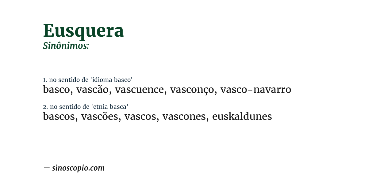 Sinônimo de eusquera