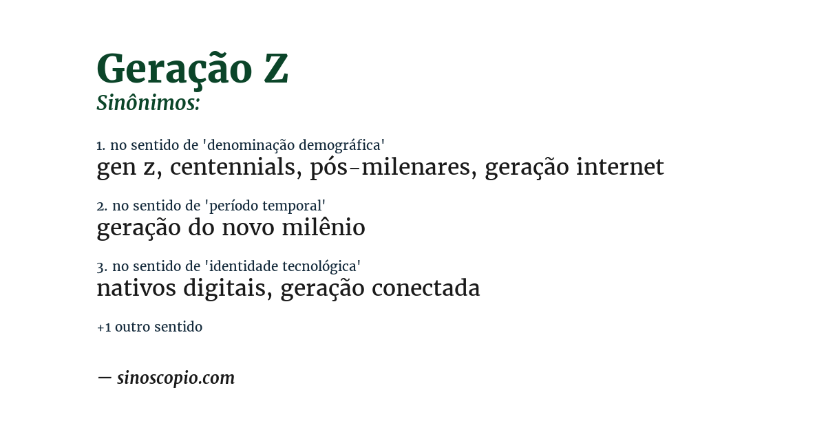 Sinônimo de geração z