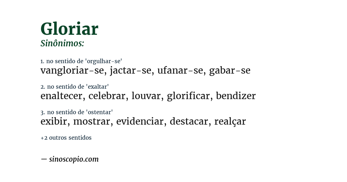 Sinônimo de gloriar