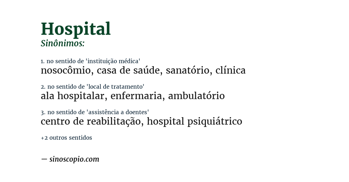 Sinônimo de hospital