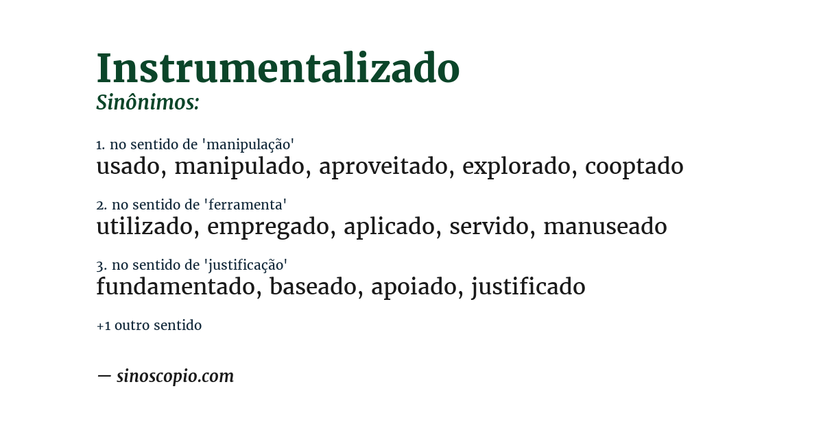 Sinônimo de instrumentalizado