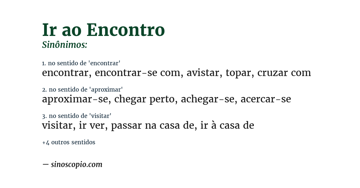 Sinônimo de ir ao encontro