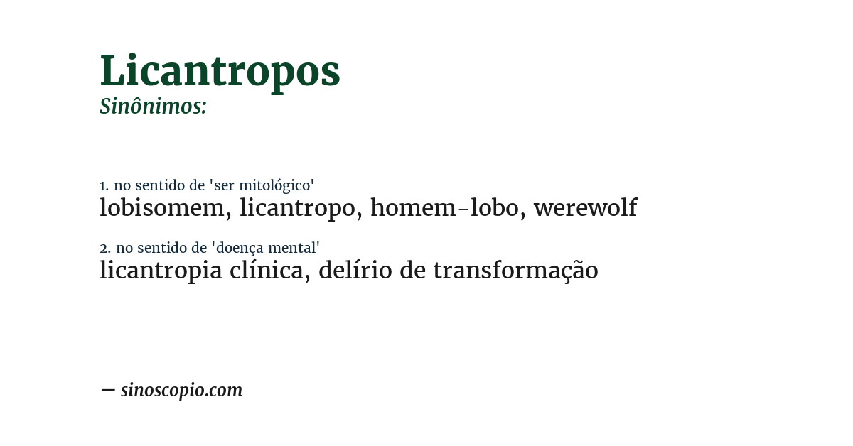 Sinônimo de licantropos