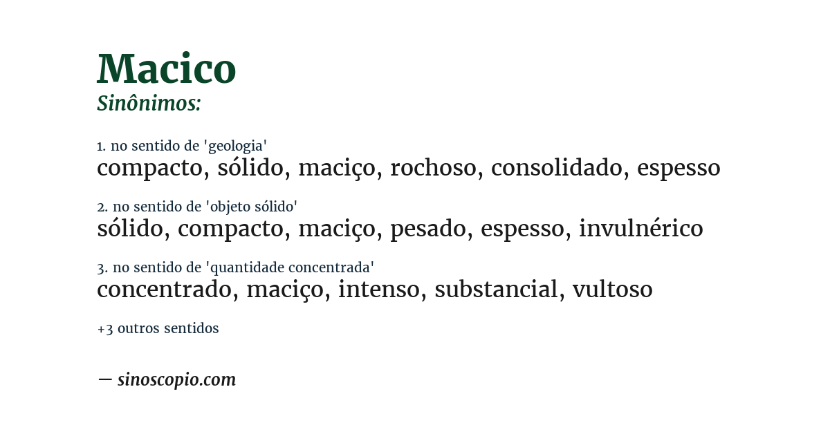 Sinônimo de macico