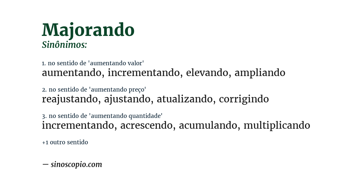 Sinônimo de majorando