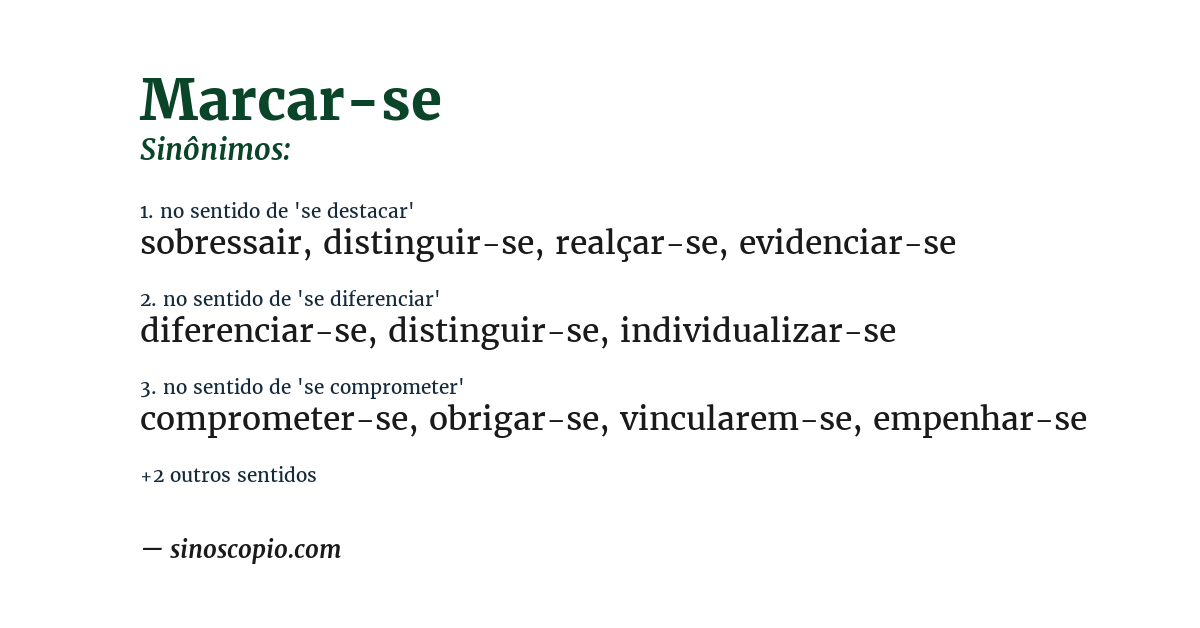 Sinônimo de marcar-se