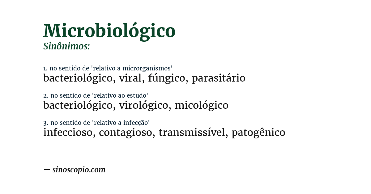 Sinônimo de microbiológico