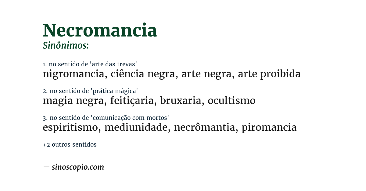 Sinônimo de necromancia