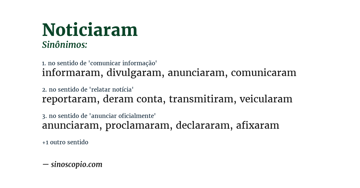 Sinônimo de noticiaram