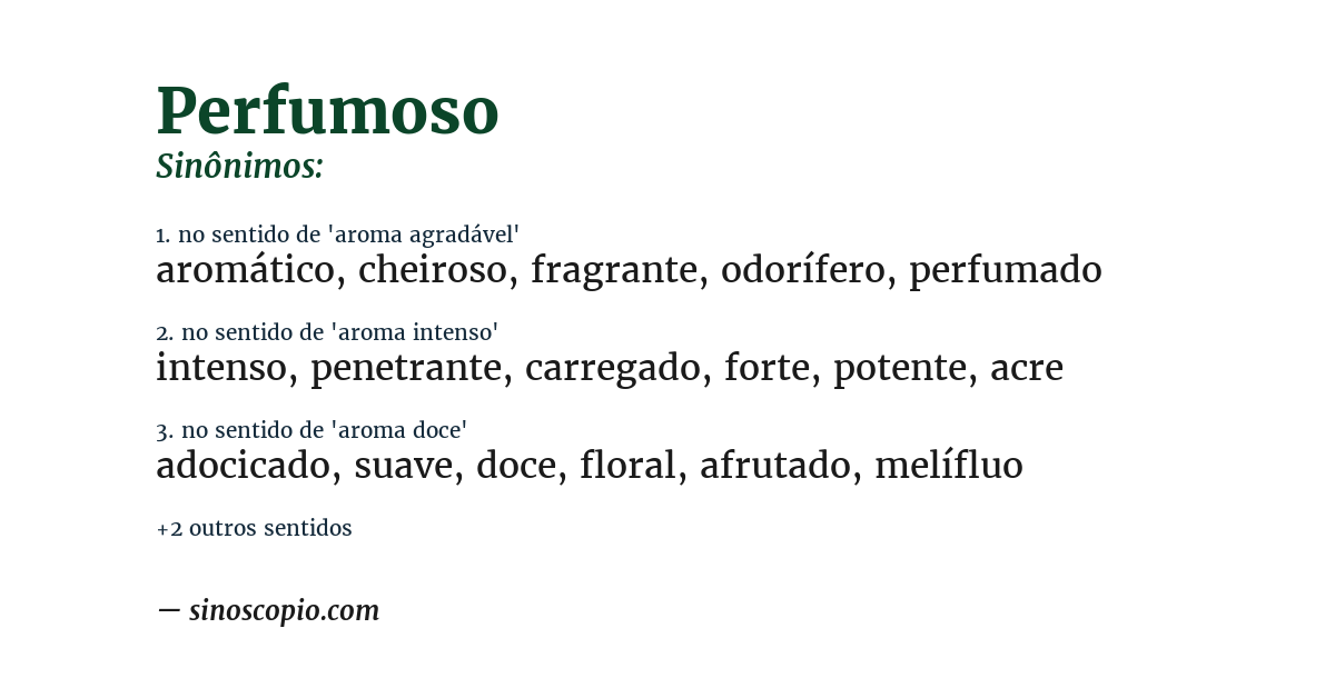 Sinônimo de perfumoso