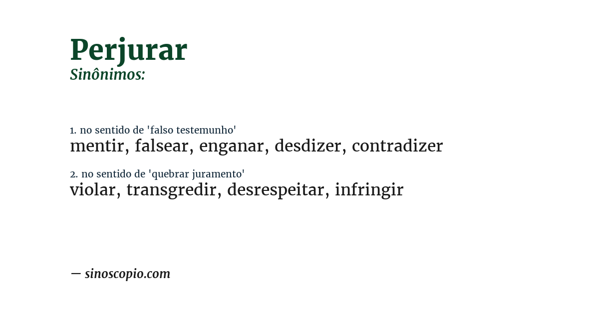Sinônimo de perjurar
