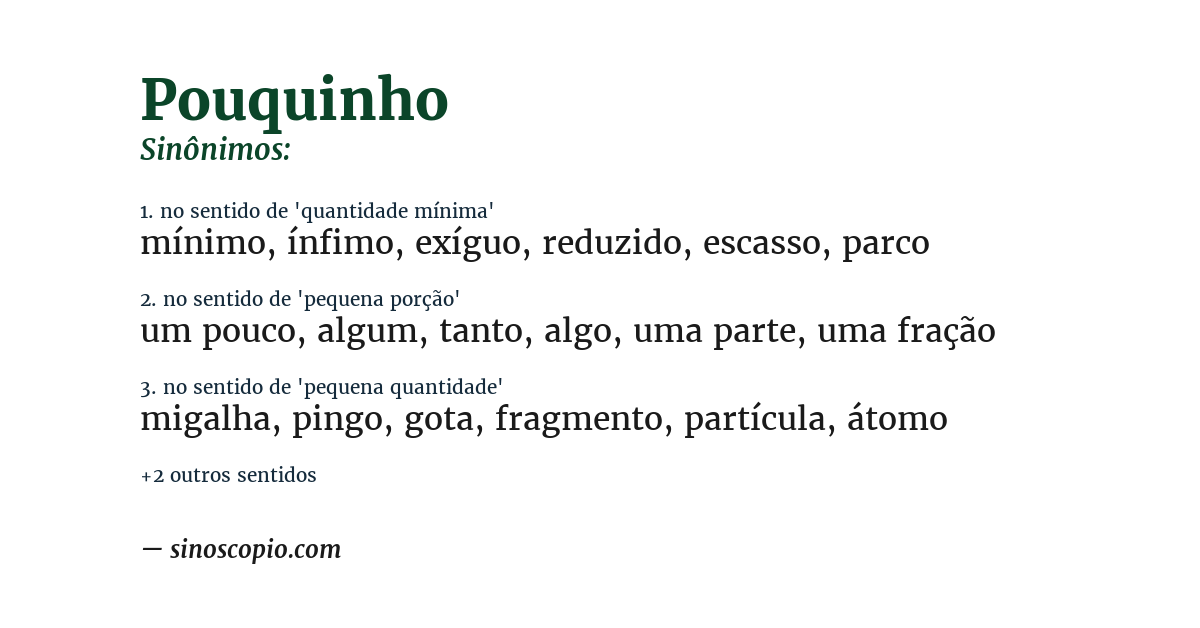 Sinônimo de pouquinho