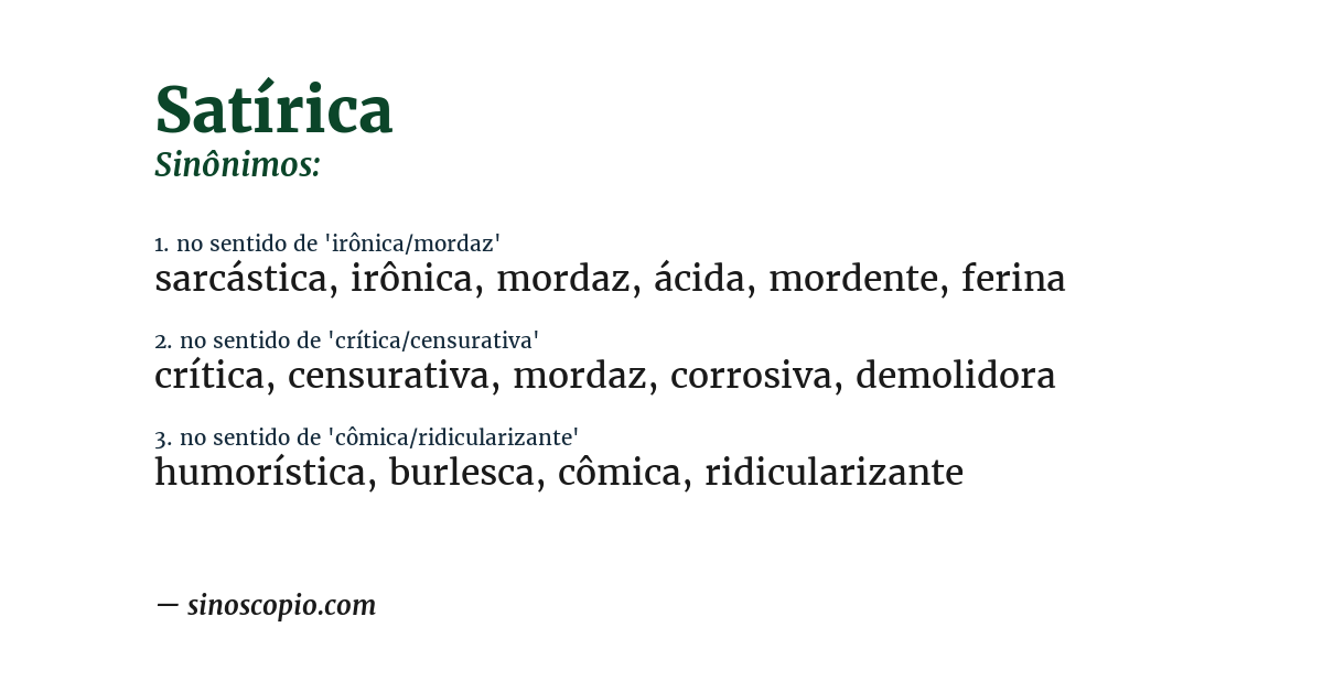 Sinônimo de satírica