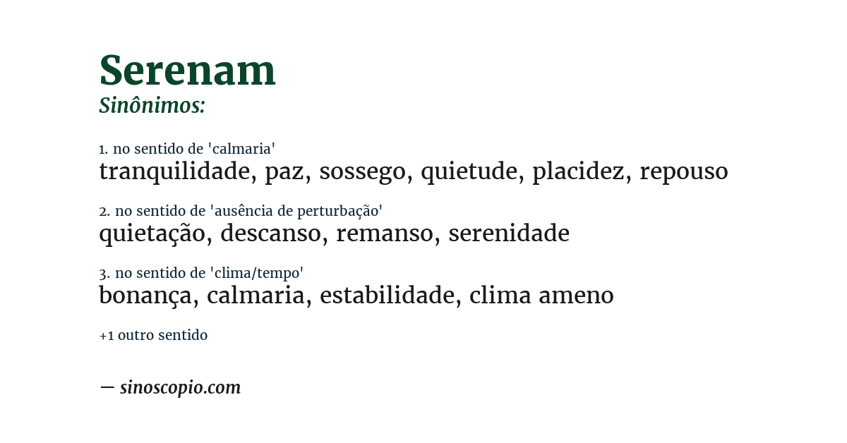 Sinônimo de serenam