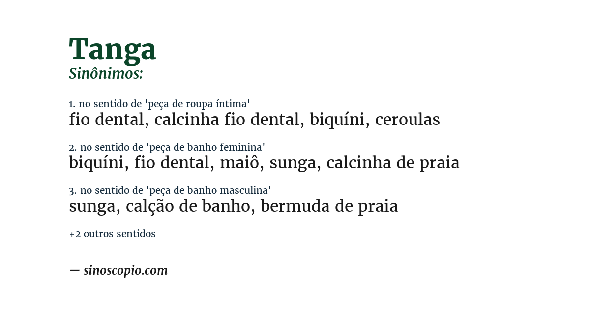Sinônimo de tanga