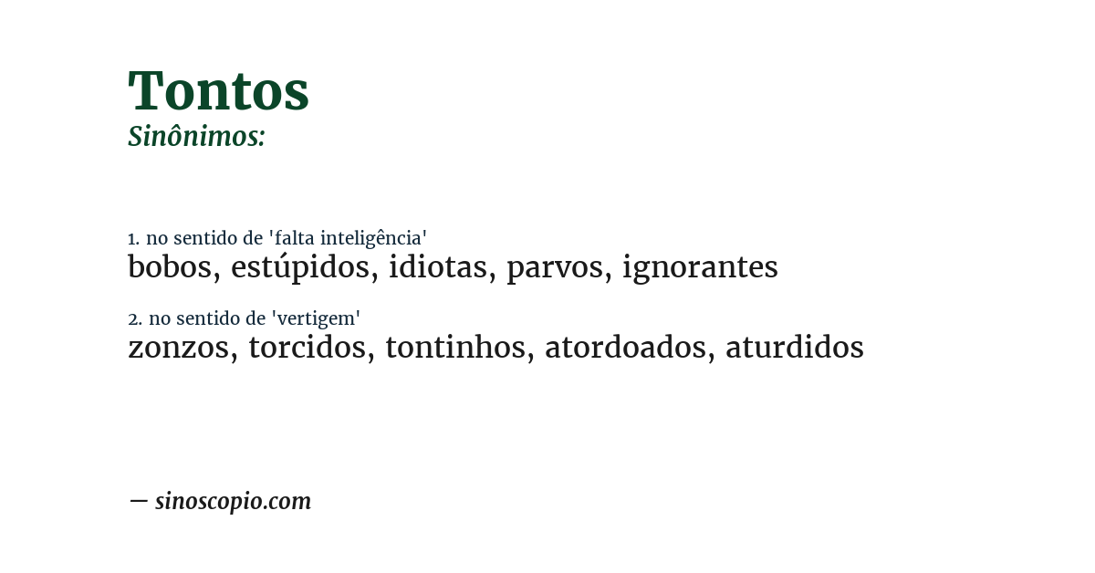 Sinônimo de tontos
