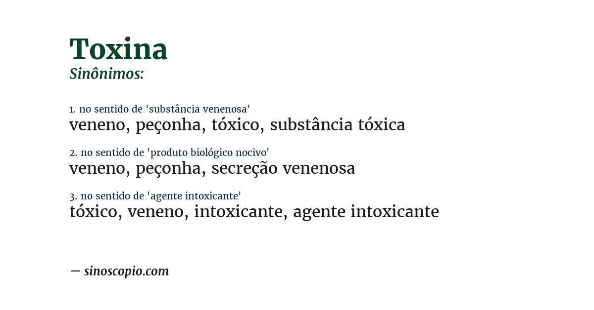 Sinônimo de toxina