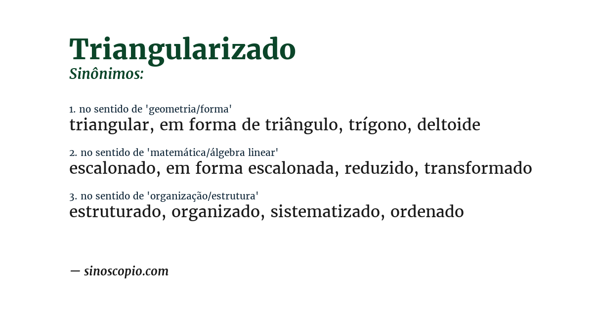 Sinônimo de triangularizado