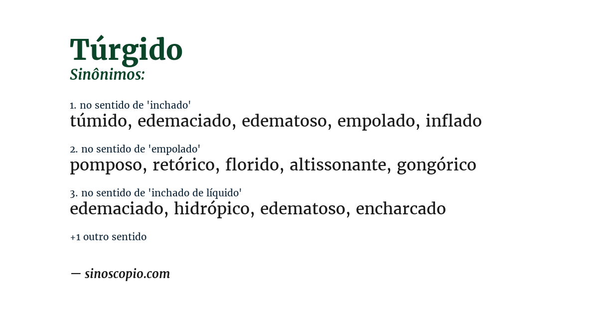 Sinônimo de túrgido