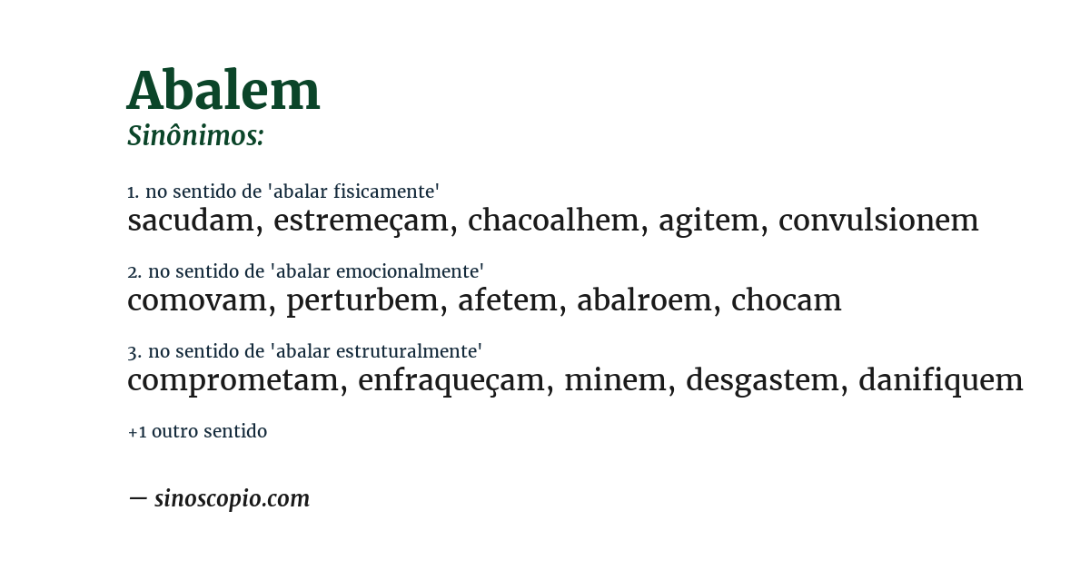 Sinônimo de abalem