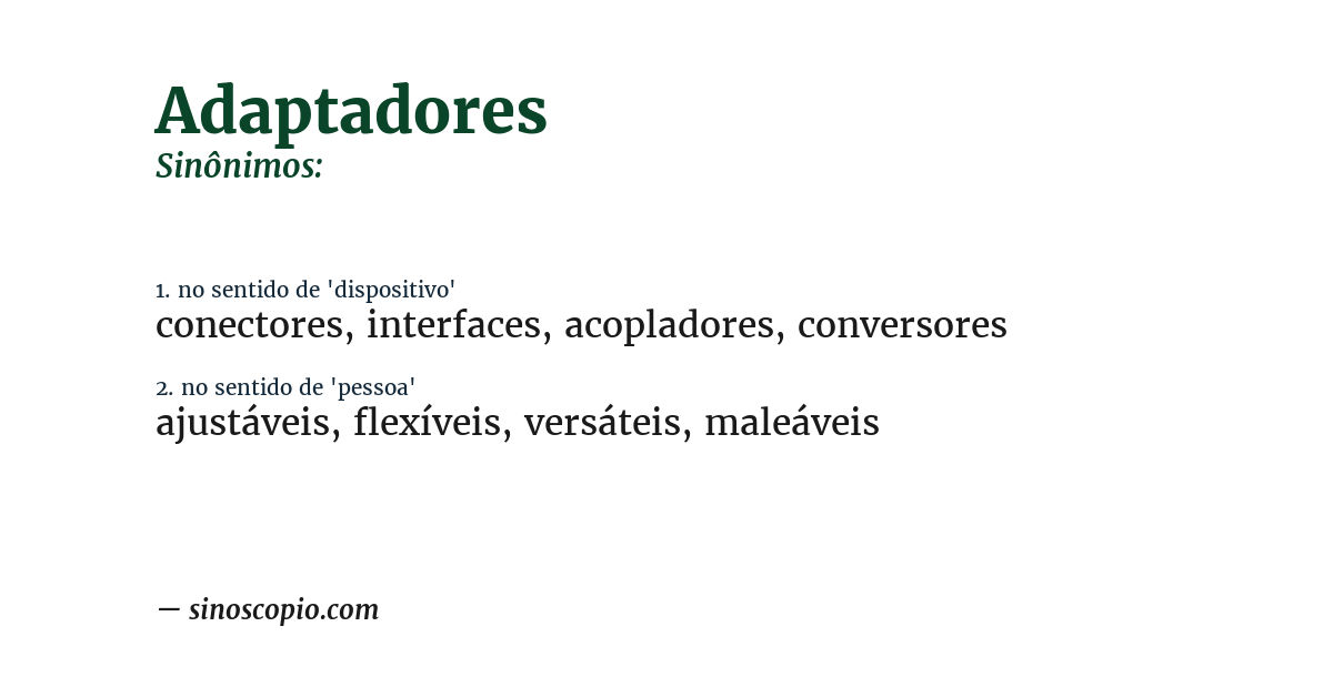 Sinônimo de adaptadores