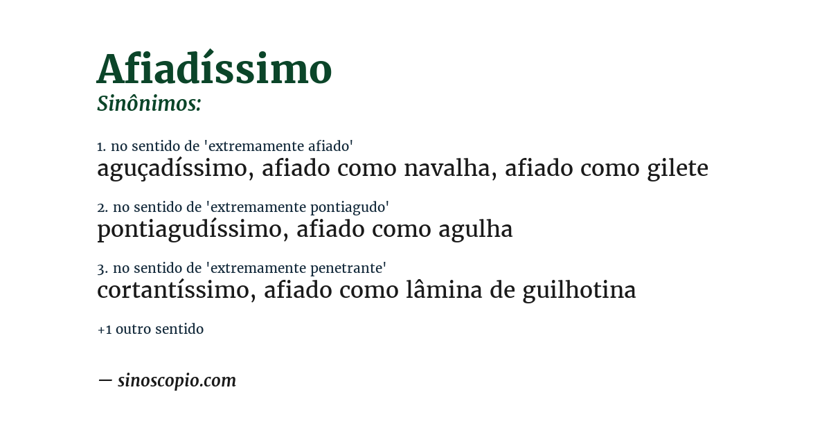 Sinônimo de afiadíssimo